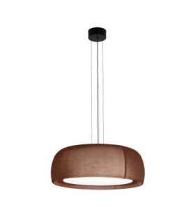 Gong Pendant Opal LED 28W 3000K Silk Grey Cream Fabric