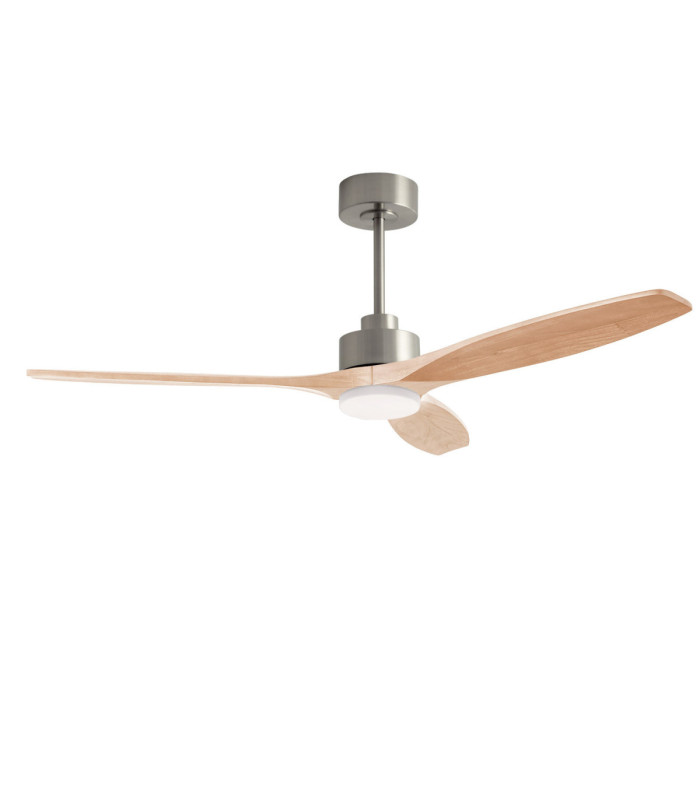 Stem Ceiling Fan Evo Ø1220mm LED 20.2W CCT 3000-4000-5000K On-Off Satin Nickel Black Blades
