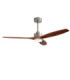 Stem Ceiling Fan Evo Ø1220mm LED 20.2W CCT 3000-4000-5000K On-Off Satin Nickel Light Brown Blades