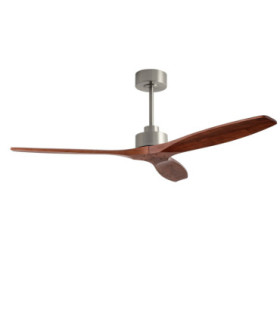 Stem Ceiling Fan Evo Ø1220mm Satin Nickel Light Brown Blades