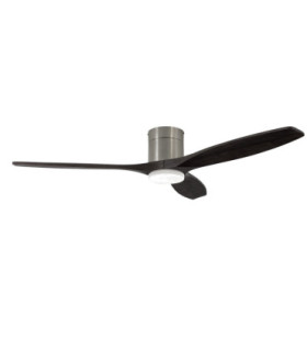 Stem Ceiling Fan Evo Ø1220mm Tube LED 20.2W CCT 3000-4000-5000K On-Off Satin Nickel White Blades