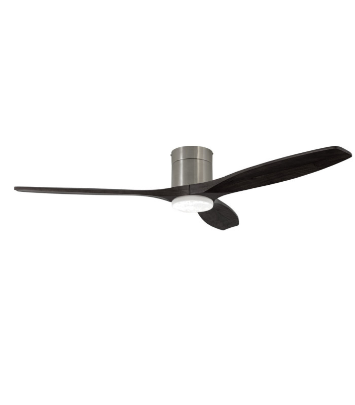 Stem Ceiling Fan Evo Ø1220mm Tube LED 20.2W CCT 3000-4000-5000K On-Off Satin Nickel White Blades
