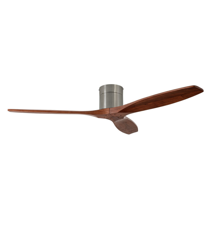 Stem Ceiling Fan Evo Ø1220mm Tube Satin Nickel Light Brown Blades