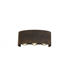 Up & Downward Lighting Wall Lamp, 6 x 1W LED, 3000K, 500lm, IP54, Black, Gold - 1