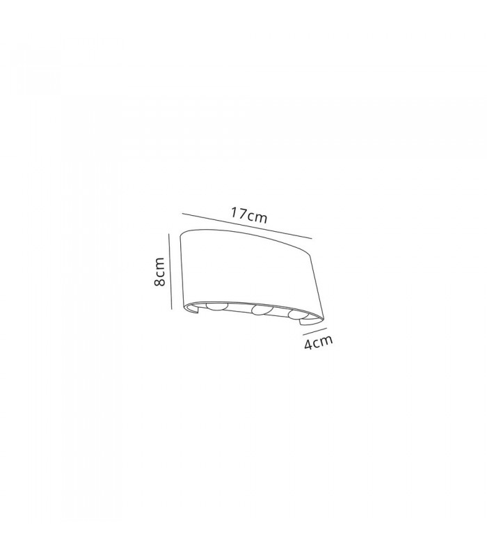 Up & Downward Lighting Wall Lamp, 6 x 1W LED, 3000K, 500lm, IP54, Black, Gold - 2