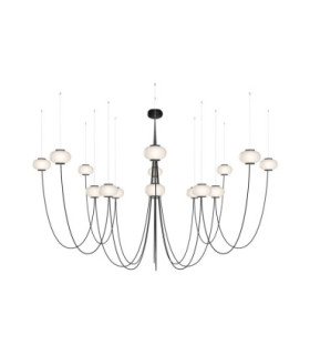Hop Pendant Chandelier 8 Light LED 44W 2700K Black-1