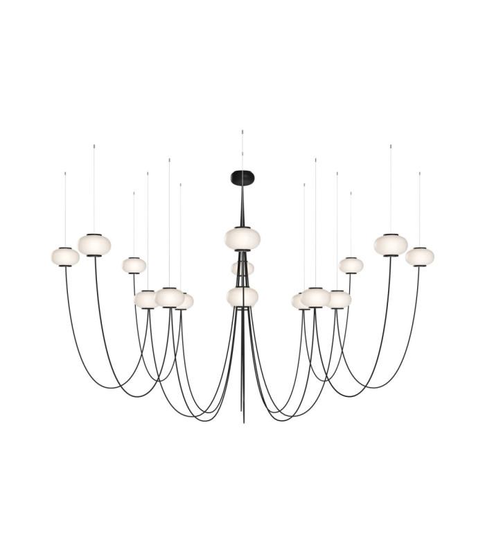 Hop Pendant Chandelier 8 Light LED 44W 2700K Black-1