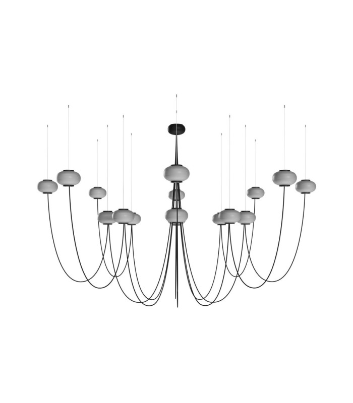 Hop Pendant Chandelier 8 Light LED 44W 2700K Black-2