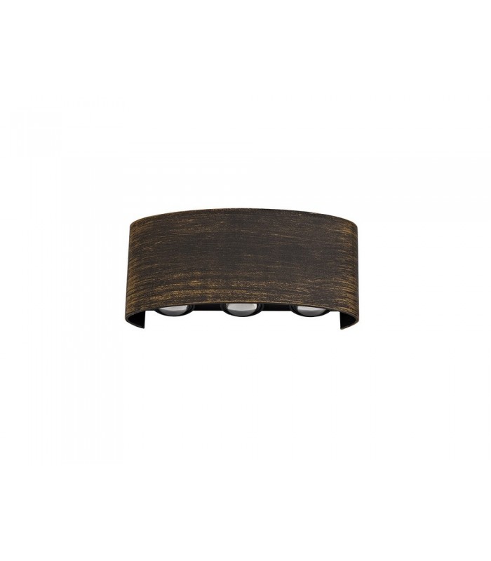 Up & Downward Lighting Wall Lamp, 6 x 1W LED, 3000K, 500lm, IP54, Black, Gold - 3