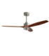 Stem Ceiling Fan Evo Ø1320mm Play LED 13W 2700K On-Off Satin Nickel Light Brown Blades