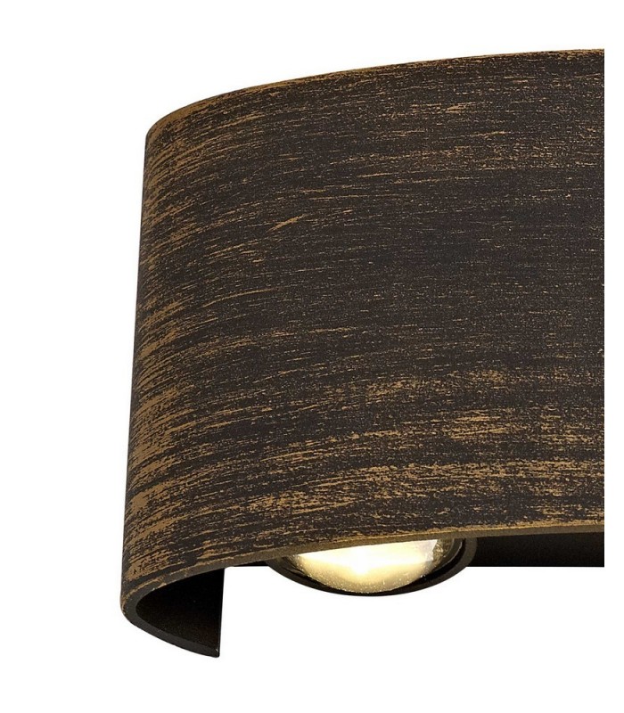 Up & Downward Lighting Wall Lamp, 6 x 1W LED, 3000K, 500lm, IP54, Black, Gold - 4