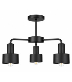 Luce Multi Arm Semi Flush Ceiling Light Black 44cm 3x E27-1