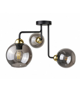 Cosmo Multi Arm Semi Flush Ceiling Light Black Gold 50cm 3x E27-1