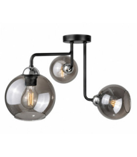 Cosmo Multi Arm Semi Flush Ceiling Light Black Silver 50cm 3x E27-1