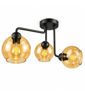 Monde Multi Arm Semi Flush Ceiling Light Black 50cm 3x E27-1