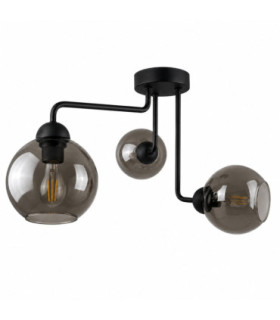 Cosmo Multi Arm Semi Flush Ceiling Light Black 50cm 3x E27-1