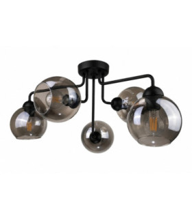 Cosmo Multi Arm Semi Flush Ceiling Light Black 70cm 5x E27-1