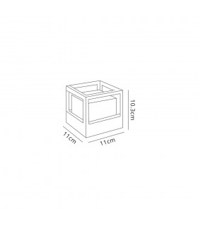 Square Downlight, 1 x 6W LED, 3000K, 360lm, IP54, Anthracite - 2
