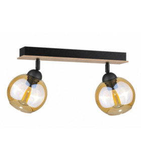 Thea Twin Ceiling Spotlight Wood 50cm 2x E27-1