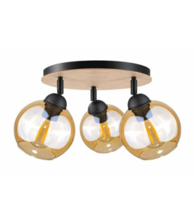 Thea Ceiling Spotlight Clusters Wood 30cm 3x E27-1