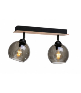 Wood Twin Ceiling Spotlight Black 50cm 2x E27-1