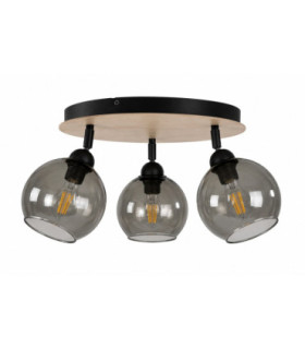 Wood Ceiling Spotlight Clusters Black 30cm 3x E27-1