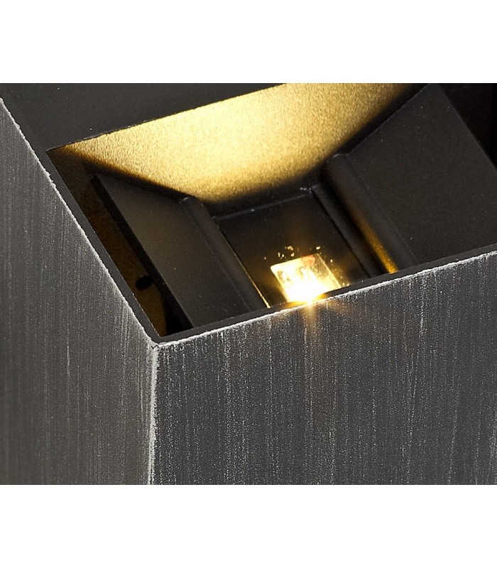 Up & Downward Lighting Wall Lamp, 2 x 3W LED, 3000K, 400lm, IP54, Black, Silver - 7