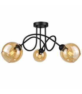 Venus Multi Arm Semi Flush Ceiling Light Black 70cm 3x E27-1