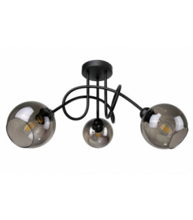 Ring Multi Arm Semi Flush Ceiling Light Black 70cm 3x E27-1
