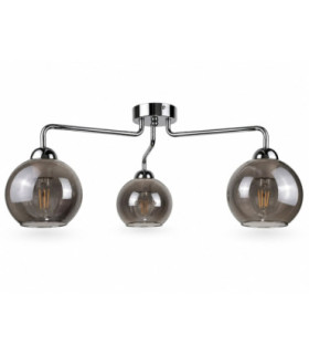 Pluton Multi Arm Semi Flush Ceiling Light Silver 70cm 3x E27-1