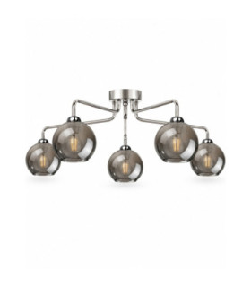 Pluton Multi Arm Semi Flush Ceiling Light Silver 70cm 5x E27-1
