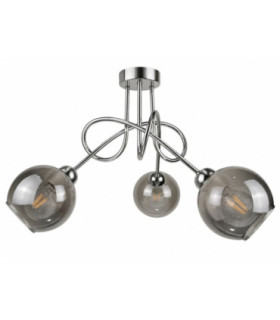 Ring Multi Arm Semi Flush Ceiling Light Silver 70cm 3x E27-1
