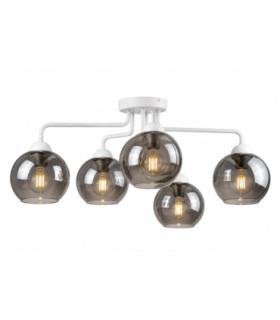 Cosmo Multi Arm Semi Flush Ceiling Light White 70cm 5x E27-1