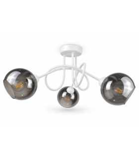 Ring Multi Arm Semi Flush Ceiling Light White 70cm 3x E27-1