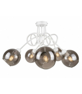 Ring Multi Arm Semi Flush Ceiling Light White 70cm 5x E27-1