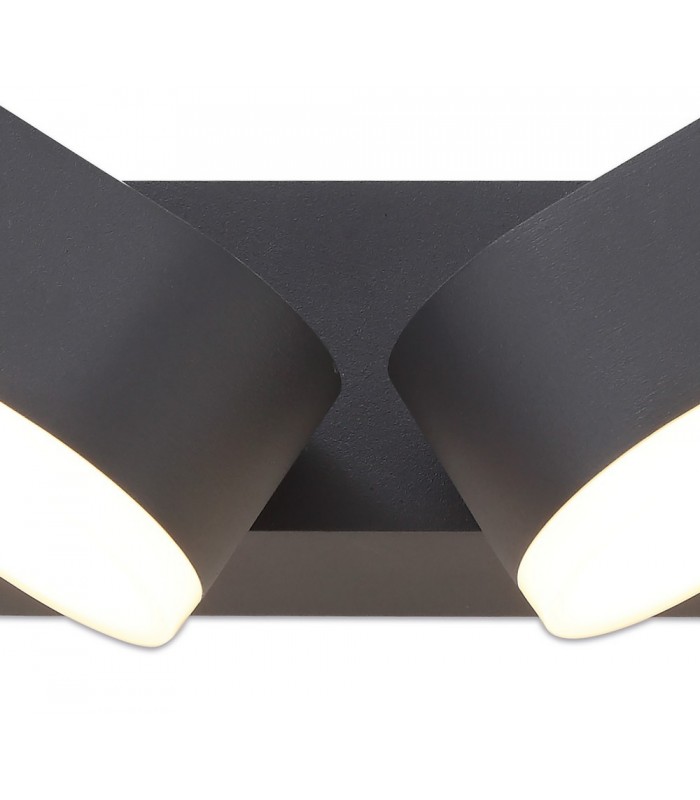 2 Light Adjustable Wall Lamp, 2 x 6W LED, 3000K, 780lm, IP54, Anthracite - 6