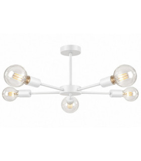 Sun Multi Arm Semi Flush Ceiling Light White 48cm 5x E27-1