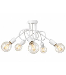 Rumba Multi Arm Semi Flush Ceiling Light White 50cm 5x E27-1