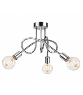 Rumba Multi Arm Semi Flush Ceiling Light Silver 50cm 3x E27-1