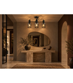 Inger Multi Arm Semi Flush Ceiling Light Black 60cm 3x E27-2