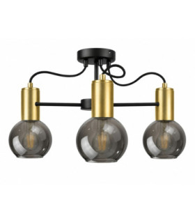 Liv Multi Arm Semi Flush Ceiling Light Black Gold 60cm 3x E27-1