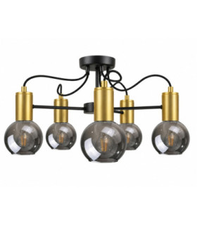Liv Multi Arm Semi Flush Ceiling Light Black Gold 60cm 5x E27-1