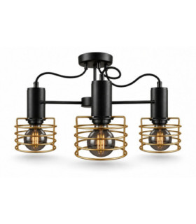 Rune Multi Arm Semi Flush Ceiling Light Black 60cm 3x E27-1