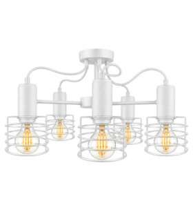 Rune Multi Arm Semi Flush Ceiling Light White 60cm 5x E27-1