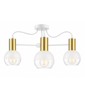 Arne Multi Arm Semi Flush Ceiling Light White Gold 60cm 3x E27-1
