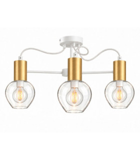 Maya Multi Arm Semi Flush Ceiling Light White Gold 60cm 3x E27-1