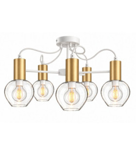 Maya Multi Arm Semi Flush Ceiling Light White Gold 60cm 5x E27-1