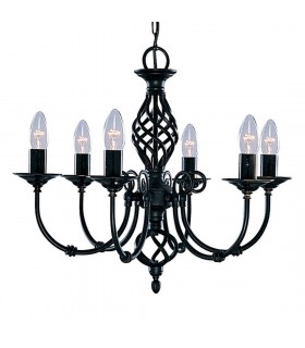 Zanzibar Black Six Light Pendant - Searchlight 3379-6