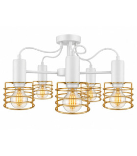 Rune Multi Arm Semi Flush Ceiling Light White 60cm 5x E27-1