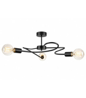 Fiore Multi Arm Semi Flush Ceiling Light Black 60cm 3x E27-1
